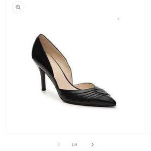 Nine West Black Leather Pumps Heels